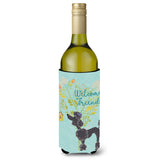 Caroline'S Treasures Welcome Friends Black Poodle Decorative Bottle Hugger, 750 Ml, Multicolor