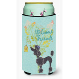 Caroline'S Treasures Welcome Friends Black Poodle Decorative Can Hugger, Tall Boy, Multicolor