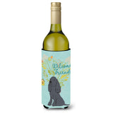 Caroline'S Treasures Welcome Friends Black Cocker Spaniel Decorative Bottle Hugger, 750 Ml, Multicolor