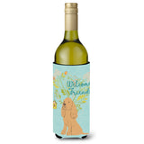 Caroline'S Treasures Welcome Friends Buff Cocker Spaniel Decorative Bottle Hugger, 750 Ml, Multicolor
