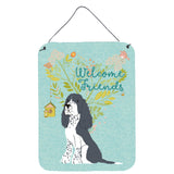 Caroline'S Treasures Welcome Friends Black Springer Spaniel Metal Print, 16H X 12W, Multicolor