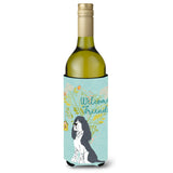 Caroline'S Treasures Welcome Friends Black Springer Spaniel Decorative Bottle Hugger, 750 Ml, Multicolor