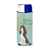 Caroline'S Treasures Welcome Friends Brown Springer Spaniel Decorative Can Hugger, Multicolor