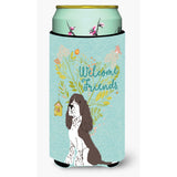 Caroline'S Treasures Welcome Friends Brown Springer Spaniel Decorative Can Hugger, Tall Boy, Multicolor