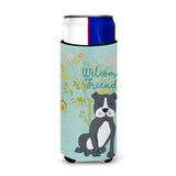 Caroline'S Treasures Welcome Friends Black Staffie Decorative Can Hugger, Multicolor