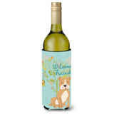 Caroline'S Treasures Welcome Friends Brown Staffie Decorative Bottle Hugger, 750 Ml, Multicolor