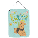 Caroline'S Treasures Welcome Friends Airedale Terrier Metal Print, 16H X 12W, Multicolor