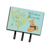 Caroline'S Treasures Welcome Friends Airedale Terrier Wall Hook, Triple, Multicolor