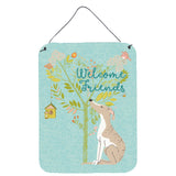 Caroline'S Treasures Welcome Friends Whippet Metal Print, 16H X 12W, Multicolor