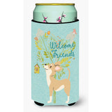 Caroline'S Treasures Welcome Friends Brown White Chihuahua Decorative Can Hugger, Tall Boy, Multicolor
