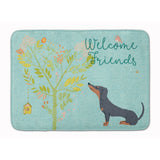 Caroline'S Treasures Welcome Friends Black Tan Dachshund Floor Mat, 19Hx27W, Multicolor