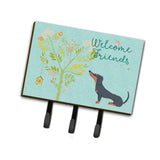 Caroline'S Treasures Welcome Friends Black Tan Dachshund Wall Hook, Triple, Multicolor