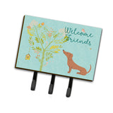 Caroline'S Treasures Welcome Friends Red Dachshund Wall Hook, Triple, Multicolor