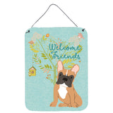 Caroline'S Treasures Welcome Friends Fawn French Bulldog Metal Print, 16H X 12W, Multicolor