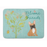 Caroline'S Treasures Welcome Friends Fawn French Bulldog Floor Mat, 19Hx27W, Multicolor