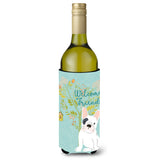 Caroline'S Treasures Welcome Friends Piebald French Bulldog Decorative Bottle Hugger, 750 Ml, Multicolor