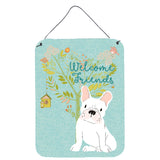 Caroline'S Treasures Welcome Friends White French Bulldog Metal Print, 16H X 12W, Multicolor