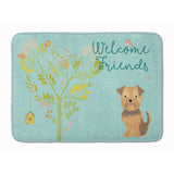 Caroline'S Treasures Welcome Friends Yorkie Natural Ears Floor Mat, 19Hx27W, Multicolor