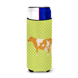 Caroline'S Treasures Guernsey Cow Green Decorative Can Hugger, Slim, Multicolor
