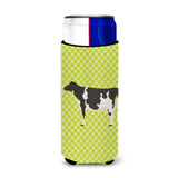 Caroline'S Treasures Holstein Cow Green Decorative Can Hugger, Slim, Multicolor