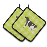 Caroline'S Treasures Holstein Cow Green Decorated Pot Holder, 7.5 X 7.5