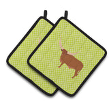 Caroline'S Treasures Ankole-Watusu Cow Green Decorated Pot Holder, 7.5 X 7.5
