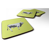 Caroline'S Treasures Hungarian Grey Steppe Cow Green Decorative Coasters, 3.5, Multicolor
