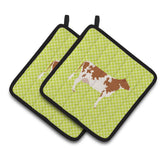 Caroline'S Treasures Ayrshire Cow Green Decorated Pot Holder, 7.5 X 7.5