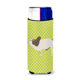 Caroline'S Treasures Malvi Cow Green Decorative Can Hugger, Slim, Multicolor