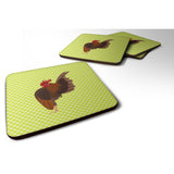 Caroline'S Treasures Malaysian Serama Chicken Green Decorative Coasters, 3.5, Multicolor