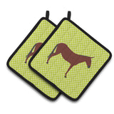 Caroline'S Treasures Hinny Horse Donkey Green Decorated Pot Holder, 7.5 X 7.5