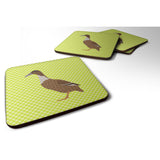 Caroline'S Treasures Dutch Hook Bill Duck Green Decorative Coasters, 3.5, Multicolor