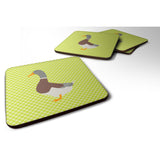 Caroline'S Treasures Saxony Sachsenente Duck Green Decorative Coasters, 3.5, Multicolor