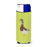 Caroline'S Treasures Saxony Sachsenente Duck Green Decorative Can Hugger, Slim, Multicolor