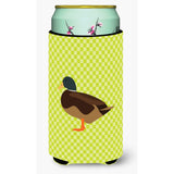 Caroline'S Treasures Silver Bantam Duck Green Decorative Can Hugger, Tall Boy, Multicolor