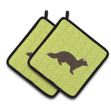 Caroline'S Treasures Sable Marten Green Decorated Pot Holder, 7.5 X 7.5