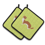 Caroline'S Treasures Weasel Green Decorated Pot Holder, 7.5 X 7.5