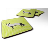 Caroline'S Treasures Silver Fox Green Decorative Coasters, 3.5, Multicolor