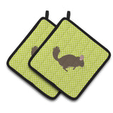 Caroline'S Treasures Chinchilla Green Decorated Pot Holder, 7.5 X 7.5