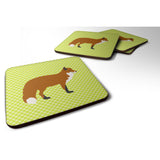Caroline'S Treasures Red Fox Green Decorative Coasters, 3.5, Multicolor