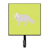 Caroline'S Treasures White Arctic Fox Green Wall Hook, Small, Multicolor
