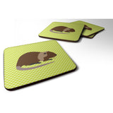 Caroline'S Treasures Coypu Nutria River Rat Green Decorative Coasters, 3.5, Multicolor