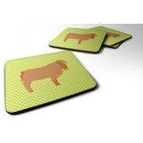 Caroline'S Treasures American Lamancha Goat Green Decorative Coasters, 3.5, Multicolor