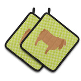 Caroline'S Treasures American Lamancha Goat Green Decorated Pot Holder, 7.5 X 7.5