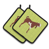 Caroline'S Treasures Jamnapari Goat Green Decorated Pot Holder, 7.5 X 7.5