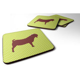 Caroline'S Treasures Kalahari Red Goat Green Decorative Coasters, 3.5, Multicolor