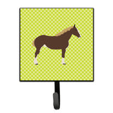 Caroline'S Treasures Percheron Horse Green Wall Hook, Small, Multicolor
