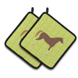 Caroline'S Treasures Hannoverian Horse Green Decorated Pot Holder, 7.5 X 7.5