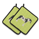 Caroline'S Treasures Cyldesdale Horse Green Decorated Pot Holder, 7.5 X 7.5