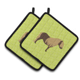 Caroline'S Treasures Shetland Pony Horse Green Decorated Pot Holder, 7.5 X 7.5